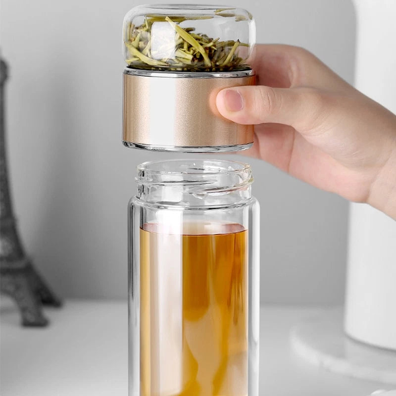 Tea Water Bottle High Borosilicate Glass