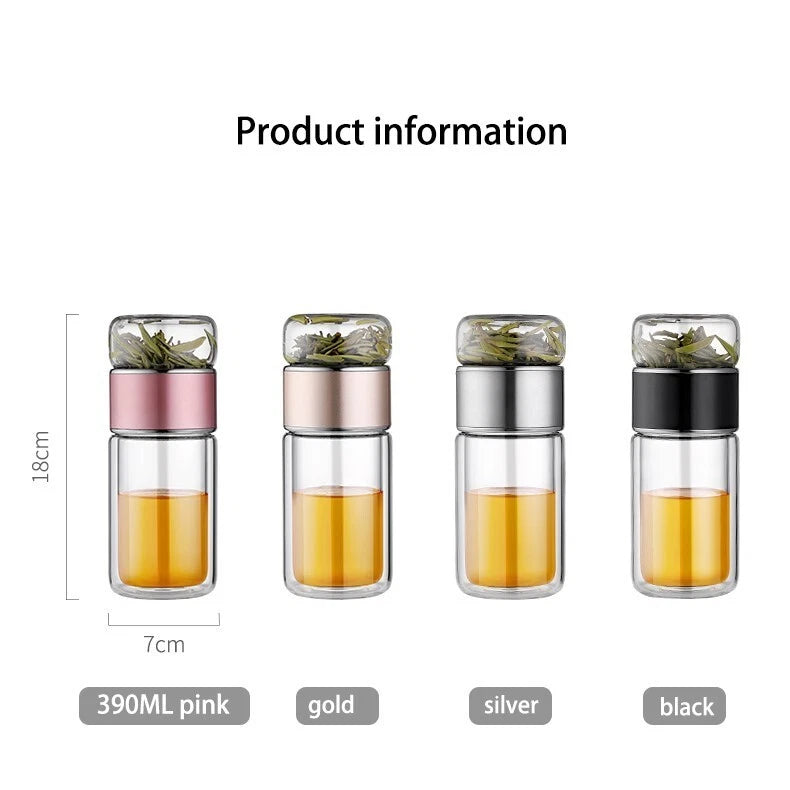 Tea Water Bottle High Borosilicate Glass