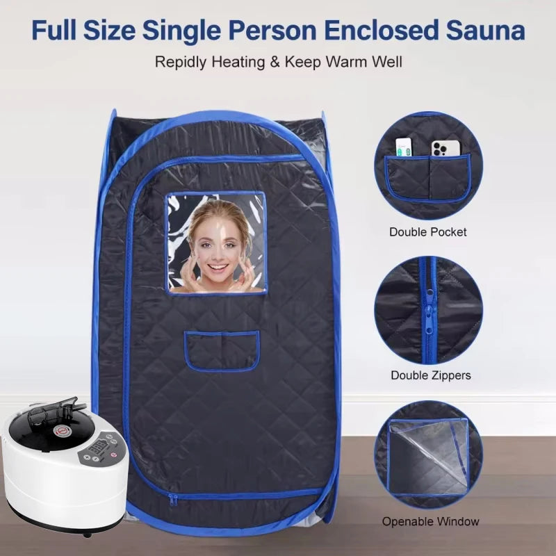 Portable Personal Steam Sauna with 1000W Generator